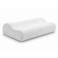 White contoured memory foam pillow